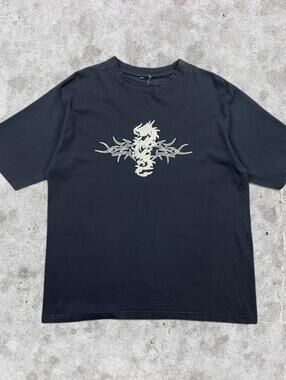 2000's Shiny Tribal Ice Dragon Graphic T-Shirt